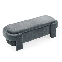 Chenille Upholstered Bench With Large Storage Space For The Living Room, Entryway And Bedroom