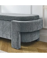 Streamdale Furniture Chenille Upholstered Bench With Large Storage Space For The Living Room, Entryway And Bedroom