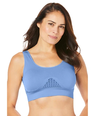 Secret Solutions Women's Plus Wireless Cooling Seamless Bra