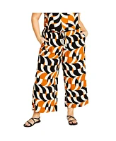 City Chic Women's Mystic Print Cropped Pant