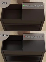 Narrow Sided Table With Drawers And Bottom Partition In Flip Over Design