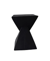 Streamdale Furniture Modern Hand-Painted Hourglass End Table | Wood-Like Finish | Unique Home Decor