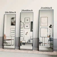 Homlux Rectangular Free Stand Mirror 18"x58" in Black