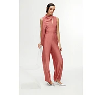 Nocturne Women's Shawl Collar Detailed Jumpsuit