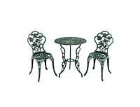 Slickblue Outdoor Cast Aluminum Patio Furniture Set with Rose Design