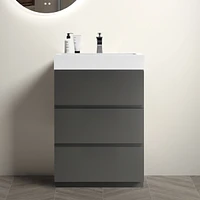 Streamdale Furniture 24" Gray Bathroom Vanity with Sink