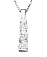 Three-Stone Diamond Pendant Necklace 14k White Gold or Yellow (1/2 ct. t.w.)