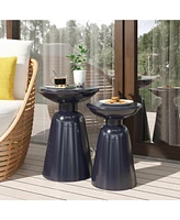 Modern Pedestal Side Table Set Sophisticated Flair