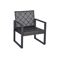 Streamdale Furniture Versatile Outdoor Patio Conversation Set with Rattan and Acacia Wood