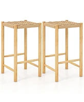 Slickblue 26 Inch Dining Bar Stool Set of 2-Natural