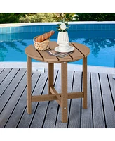 Vebreda 18 Inch Round Weather-Resistant Adirondack Side Table