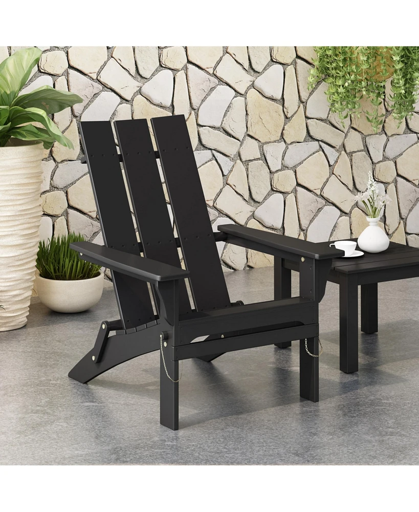 Simplie Fun Rustic Folding Adirondack Chair Timeless Style, Effortless Comfort