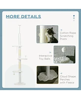 Streamdale Furniture Adjustable Tall Cat Tree with Cloud Perches & Cotton Rope Posts