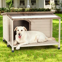 Streamdale Furniture Waterproof Dog House with Large Covered Terrace for Medium to Large Breeds