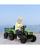 Streamdale Furniture Kids Ride-On Tractor with Trailer & Lights, Perfect Gift for Ages 3-6