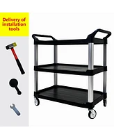 Three-layer thickened plastic mobile tool cart