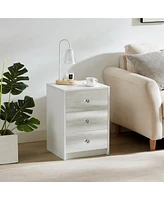 Streamdale Furniture Mirrored Nightstand with Spacious Storage and Crystal Knob