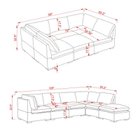 Modular Velvet Sofa Set (6-Piece) | Customizable Seating for Pure Comfort