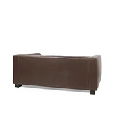 Contemporary Upholstered Tuxedo Sofa with Birch Wood Legs
