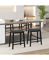 Slickblue 26 Inch Counter Height Bar Stool Set of 2 with Upholstered Seat