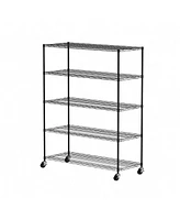 Streamdale Furniture Adjustable Height, Waterproof Industrial Steel Organizer with Wheels and Locks