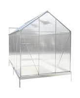 Aluminum Frame Greenhouse with Polycarbonate Panels and Roof Vent