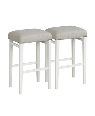 Slickblue 2 Pieces Backless Barstools with Padded Seat Cushions