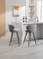 Streamdale Furniture Set of 2 Solid Wood Counter Height Bar Stools