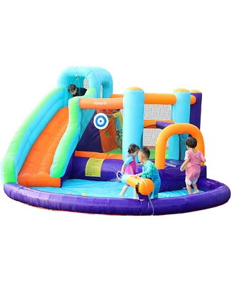 Simplie Fun Kids Inflatable Bounce House with Water Slide