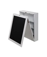 Streamdale Furniture Versatile Foldable Wall-Mounted Desk with Blackboard and Ample Storage