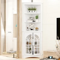 Streamdale Furniture Spacious 3-Tier Corner Cabinet with Antiqued Glass for Versatile Storage