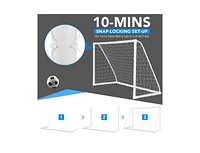 Slickblue 6 x 4 Feet Soccer Goal with Strong Upvc Frame