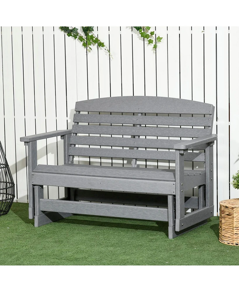 Streamdale Furniture Rustic Slatted Outdoor Glider Bench for Comfortable Relaxation