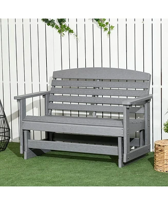 Simplie Fun Rustic Slatted Outdoor Glider Bench for Comfortable Relaxation