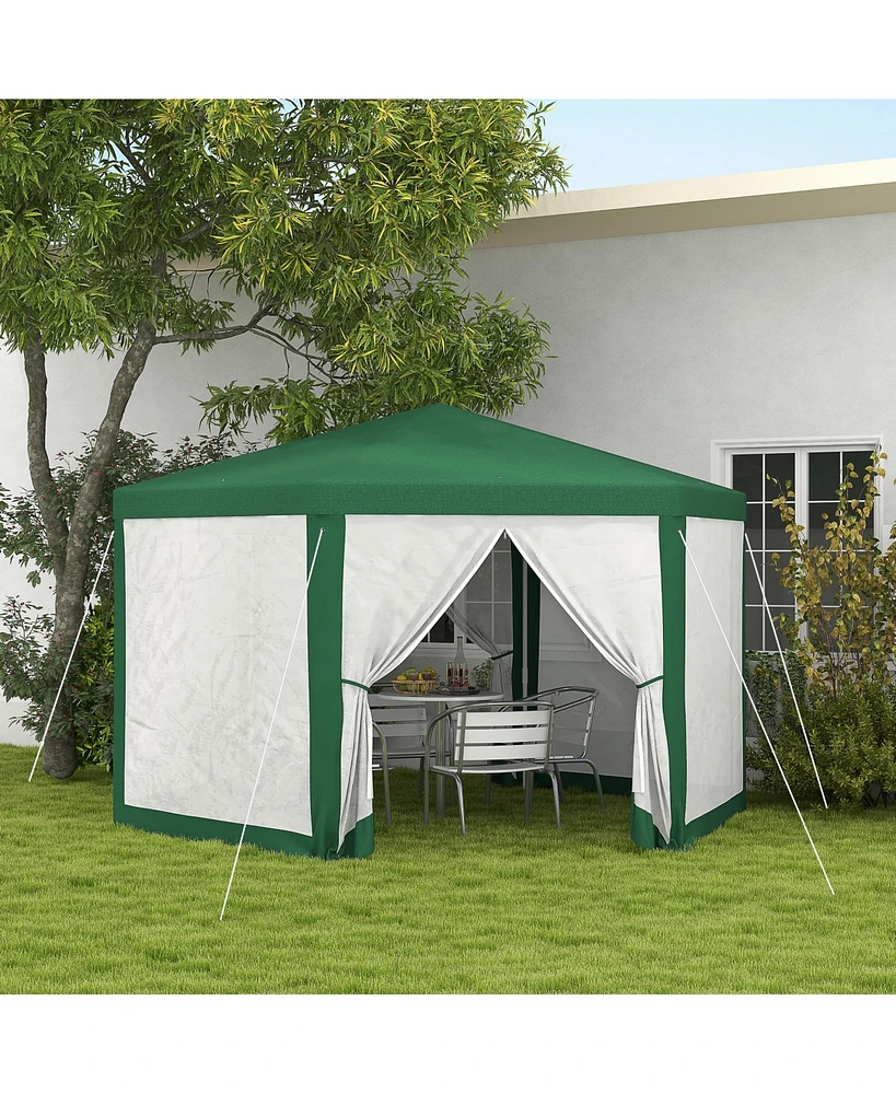 Spacious Hexagon Screen Party Tent with Sidewalls for Bug-Free Outdoor Gatherings