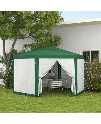 Spacious Hexagon Screen Party Tent with Sidewalls for Bug-Free Outdoor Gatherings