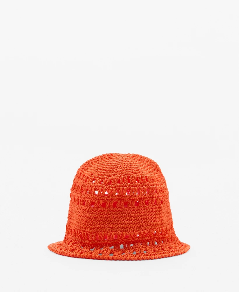 Mango Women's Crochet Bucket Hat