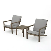 Modern Acacia Wood Adirondack Chair with Water-Resistant Cushions