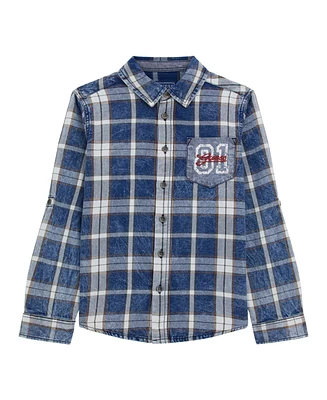 Guess Big Boys Long Sleeve Flannel Shirt