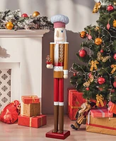 Glitzhome 42 H Wooden Christmas Gingerbread Chef Nutcracker