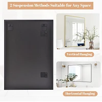 Homlux Rectangular Wall Mounted Mirror 20"x28" in Black