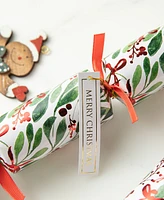 Glitzhome 8PK 1.50''D X 10.00''H Christmas Holy Leaves Party Cracker with Gift Contents