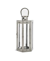 Hexagonal Stainless Steel Lantern with Tempered Glass for Outdoor Decor