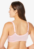 Comfort Choice Plus Size Front-Close Satin Wireless Bra