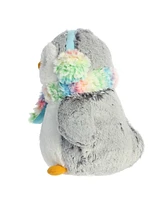 Aurora Small Pom Pom Rainbow Muffs PomPom Penguin Festive Plush Toy Gray 8.5"