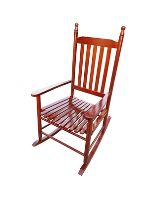 Simplie Fun Wooden Porch Rocker Chair Brown