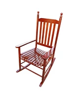 Simplie Fun Wooden Porch Rocker Chair Brown