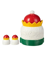 Glitzhome 3 Piece Dolomite Christmas Nutcracker Cookie Jar Set