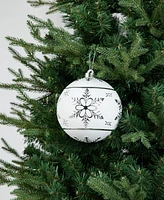 Glitzhome 18ct Christmas Elegant Silver Deluxe Large Shatterproof Ornaments