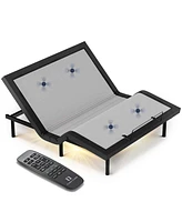 Clara Clark Adjustable Head & Foot Zero Gravity Massage Bed Base - with Wireless Remote, Usb Ports, Led Light